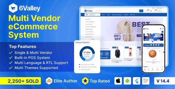 6valley Multi-Vendor E-commerce  Complete eCommerce Mobile App, Web, Seller and Admin Panel
