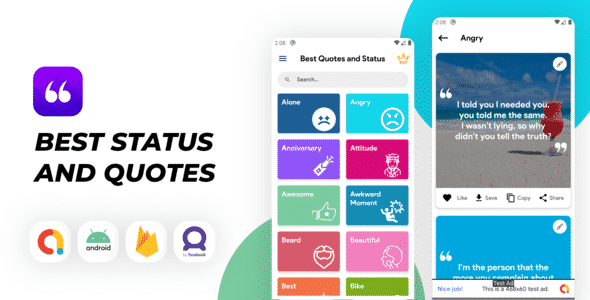 Best Status and Quotes app with Quotes maker , Facebook and Admob ads