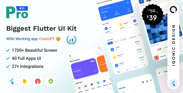 ProKit Flutter  Best Selling Flutter UI Kit with Chat GPT App