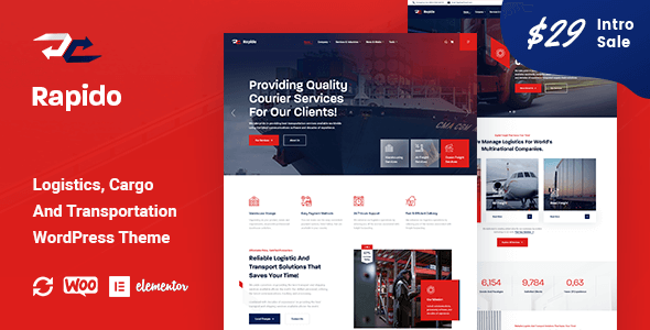 Rapido  Logistics, Cargo and Transportation WordPress Theme