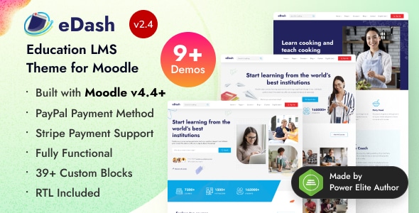 eDash  Education LMS Theme for Moodle 4+