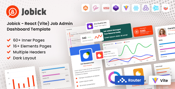 Jobick  React (Vite) Job Admin Dashboard Template