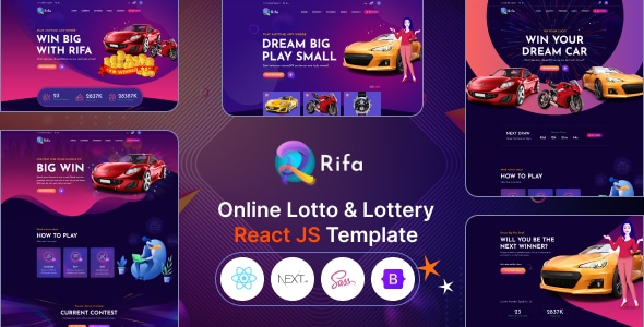 Rifa  Online Lotto &amp; Lottery React NextJS Template