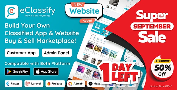 eClassify  Classified Buy and Sell Marketplace Flutter App with Laravel Admin Panel