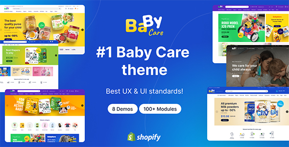 BabyCare  Kids Baby Store Shopify 2.0 Theme
