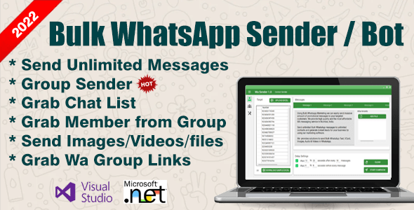 WaSender  Bulk WhatsApp sender / Group Sender / WahtsApp Bot