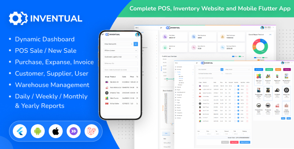 Inventual  Complete POS, Inventory Website and Mobile Flutter App