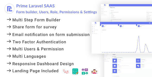 Prime Laravel Saas  Form builder, Users, Role, Permissions &amp; Settings