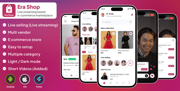 Era Shop : Live Streaming, Short Video based E-commerce Store Multi Vender