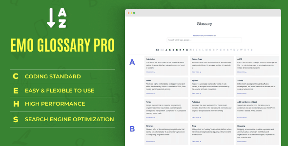 EMO Glossary Pro  WordPress Plugin