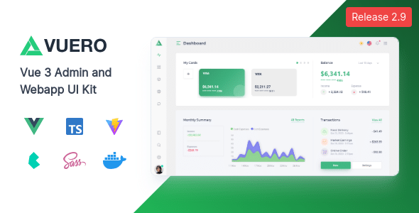 Vuero  VueJS 3 Admin and Webapp UI Kit