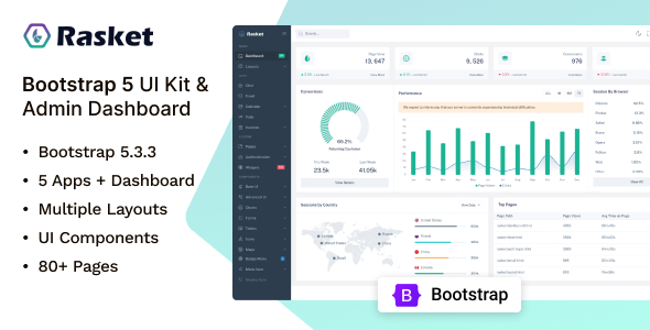 Rasket  Bootstrap Admin &amp; Dashboard UI Kit
