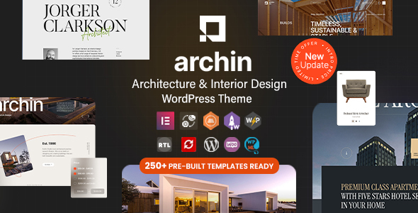 Archin  Architecture &amp; Interior Design WordPress Elementor Theme