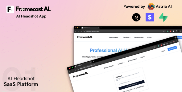 FramecastAI  AI Headshot Generator, Avatar Maker, Image Generator SAAS System