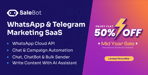 SaleBot  WhatsApp And Telegram Marketing SaaS  ChatBot &amp; Bulk Sender