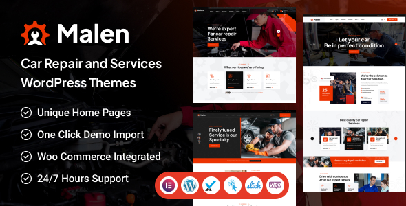 Malen  Car Service &amp; Repair WordPress Theme