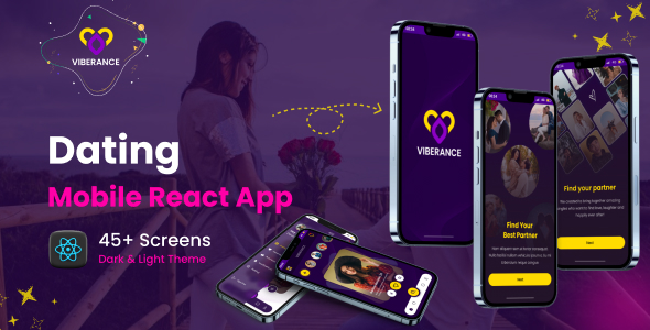 Viberance  Dating Mobile App React Native Template
