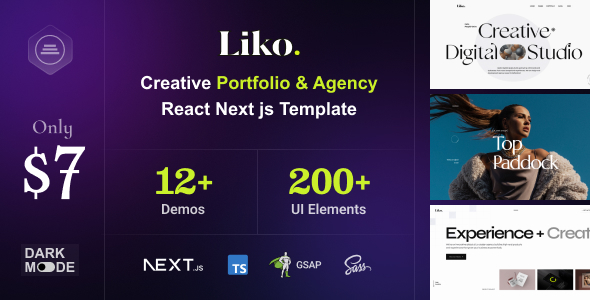 Liko  Creative Agency &amp; Portfolio Next js Template