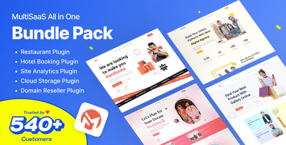 MultiSaas Bundle Pack  Multi-Tenancy Multipurpose Website Builder (Saas)