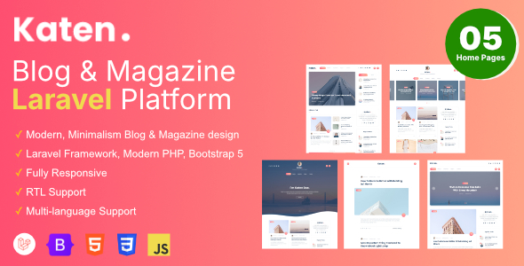Katen  Blog &amp; Magazine Laravel Script