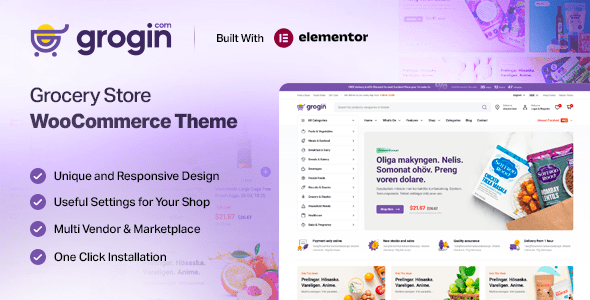 Grogin  Grocery Store WooCommerce WordPress Theme