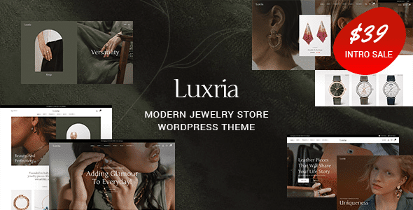 Luxria  Modern Jewelry Store WordPress Theme