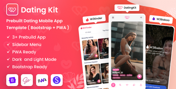 DatingKit  Dating Mobile App Template ( Bootstrap + PWA )