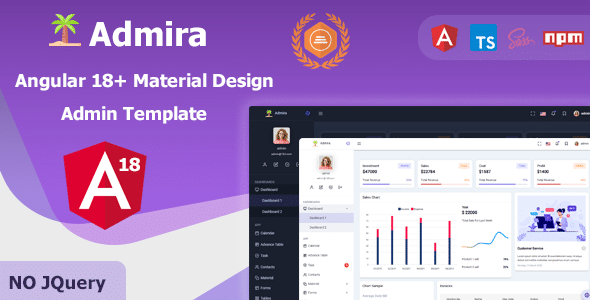 Admira  Angular 18+ Material Design Admin Dashboard Template