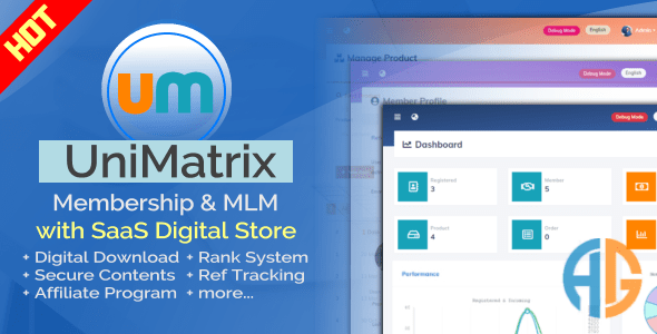 UniMatrix  Membership and MLM Script with SaaS Digital Store