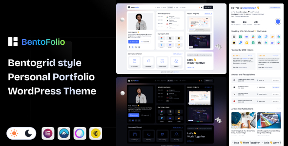 Bentofolio  Personal Portfolio WordPress Theme
