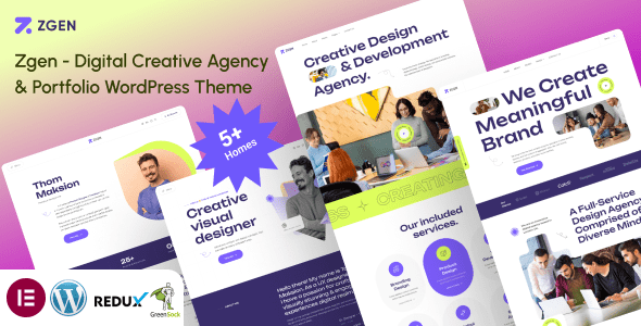 Zgen  Digital Creative Agency &amp; Portfolio WordPress Theme