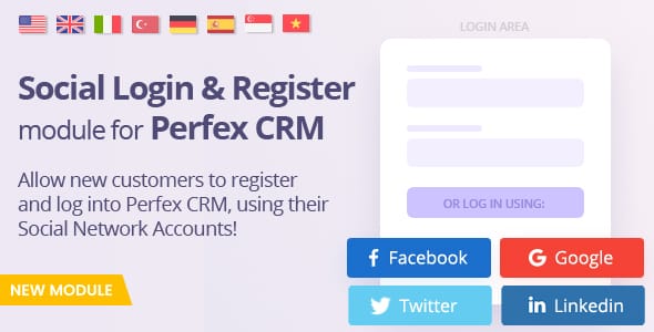 Social Media Login module for Perfex  Register and Log-in using social networks