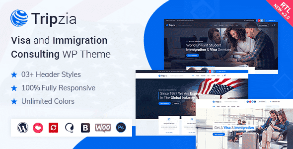 Tripzia  Immigration Consulting WordPress Theme
