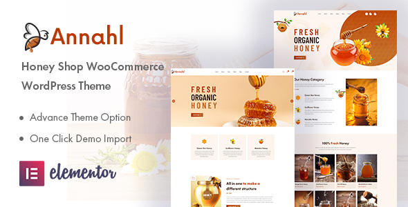 Annahl  Organic &amp; Honey Shop WordPress Theme
