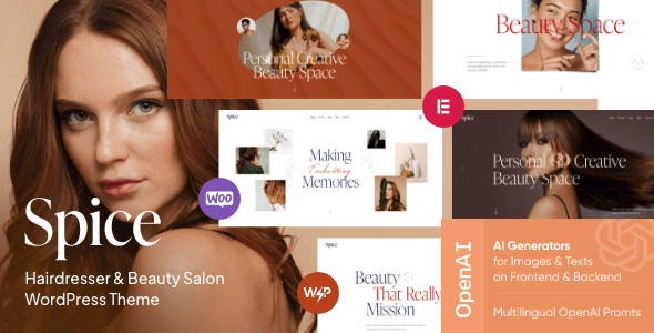 Spice  Beauty &amp; Hair Salon WordPress Theme