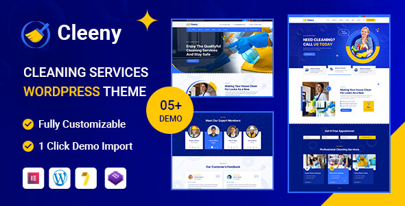 Cleeny  Cleaning Services &amp; Repair Company WordPress Theme