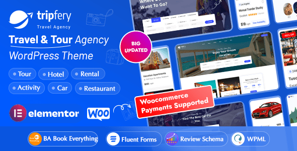 Tripfery  Travel &amp; Tour Booking WordPress Theme
