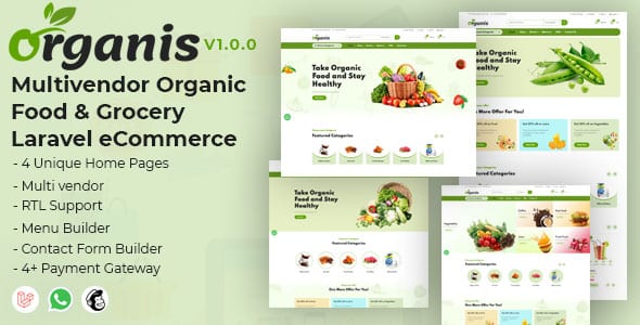 Organis  Multivendor Organic Food &amp; Grocery Laravel eCommerce