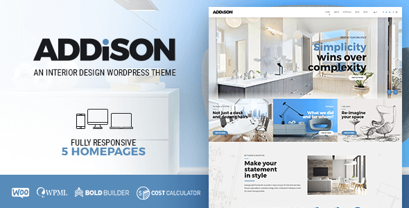 Addison  Architecture &amp; Interior Design WordPress Theme