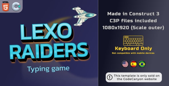 LexoRaiders  HTML5 Typing game