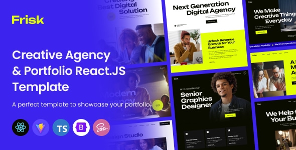 Frisk  Creative Agency &amp; Portfolio React JS Template