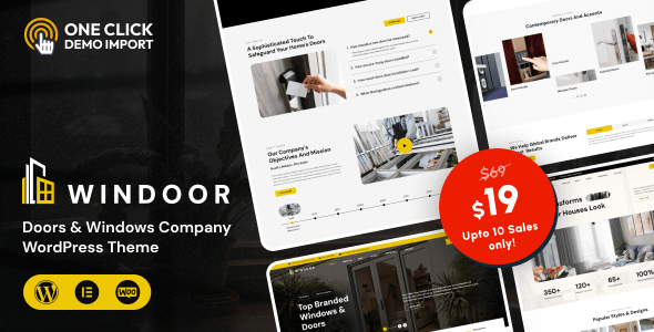 Windoor  Doors &amp; Windows Company WordPress Theme