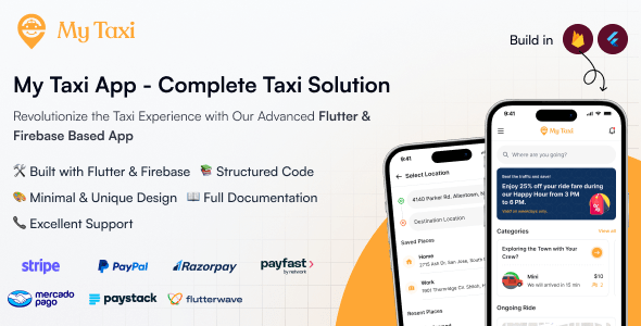 MyTaxi  Flutter Complete Taxi app | Complete Taxi Booking Solution