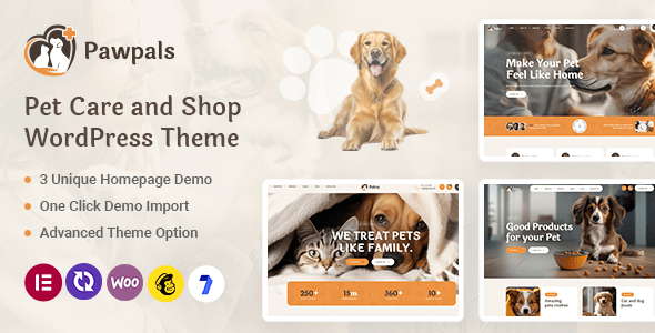 Pawpals  Pet Care &amp; Pet Shop WordPress Theme