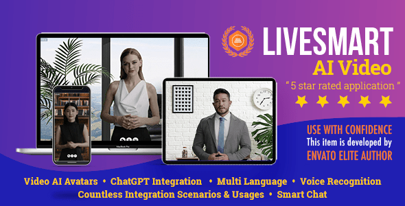 LiveSmart AI Video  Smart Video Avatars with ChatGPT- Extended License.
