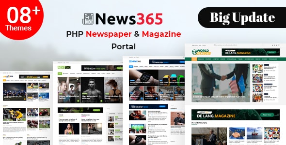 News365  PHP Newspaper Script Magazine Blog with Video Newspaper
