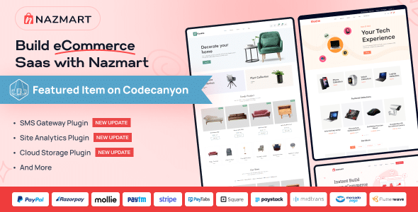 Nazmart  Multi-Tenancy eCommerce Platform (SAAS)- Extended License