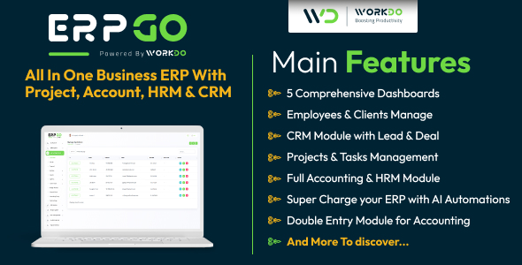 ERPGo  All In One Business ERP With Project, Account, HRM, CRM &amp; POS