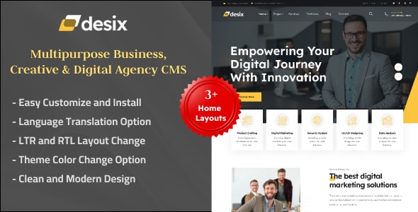 Desix  Multipurpose Business, Creative &amp; Digital Agency CMS