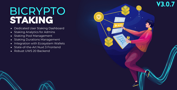 Staking Crypto Addon For Bicrypto  Staking Investments, Any Stakable Coins, Tokens, Networks